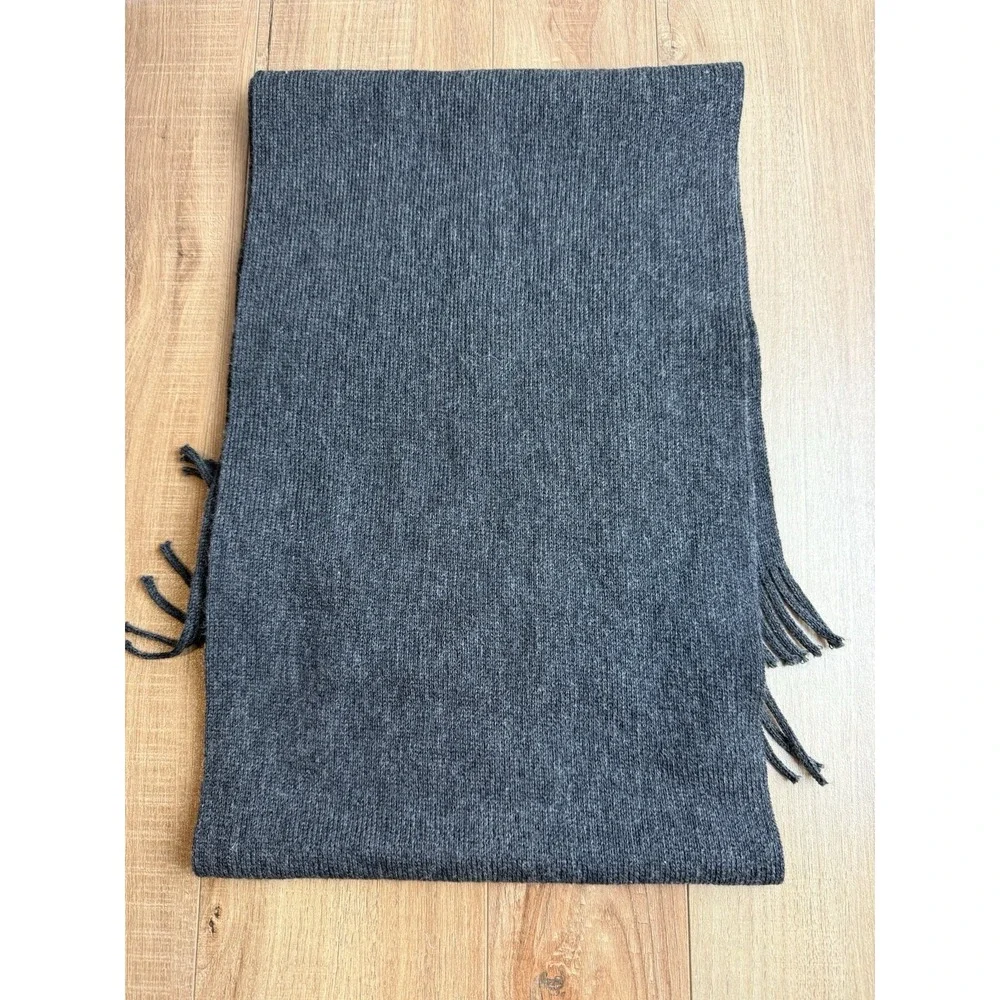 Boss Hugo‎ Boss Mens Grey Albas Wool Scarf One Size 11 x 60